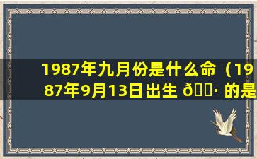 1987年九月份是什么命（1987年9月13日出生 🕷 的是什么 🦁 命）